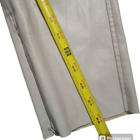 Zàra High Rise Tan Zip Ankle Faux Leather Skinny Pants Size XL - Picture 6 of 8
